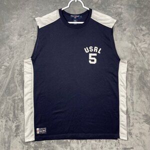 Polo Sport Ralph Lauren Sleeveless Navy White USRL 5 Shirt Mens XL Athletic Tank